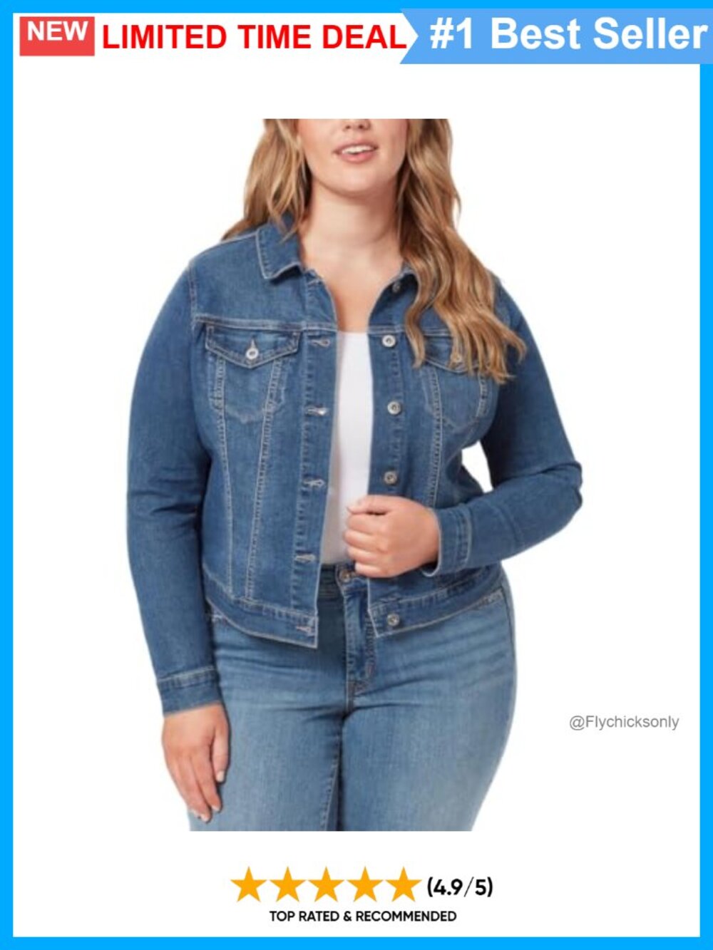 Jessica Simpson Crop Jean Jacket Feminine Fit Button Front Long Sleeve